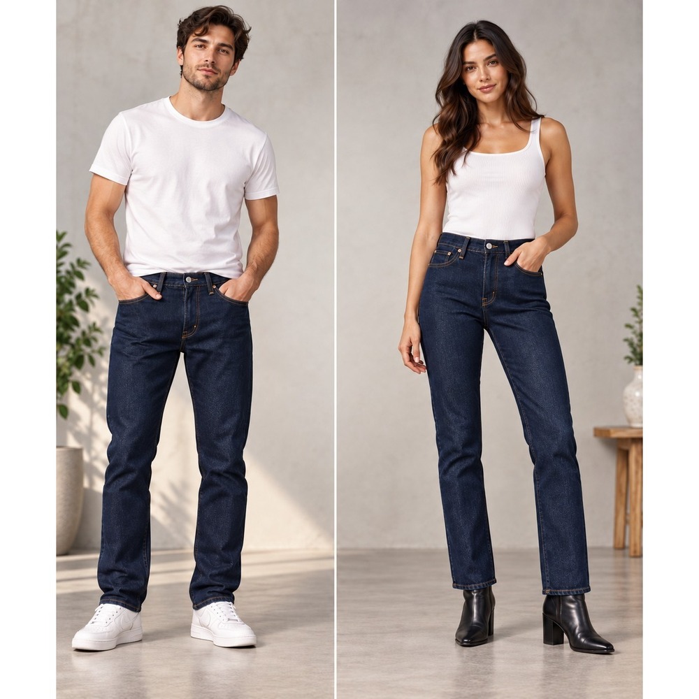 Levis 513 Slim Straight Jeans Mens or Women 28x30 Dark Wash Indigo Denim